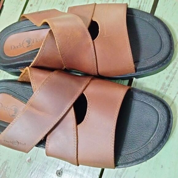 Duck Head Men's Leather Sandals Brown Size 9.5 - Picture 5 of 7